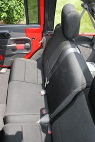 img 1 attached to 🚙 Rugged Ridge 13264.01 Neoprene Black Rear Seat Cover for 07-18 Jeep Wrangler JKU - Durable Protection and Style!