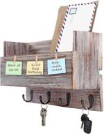 📬 halcent entryway organizer: wood mail holder sorter with key hook holder - wall mail organizer for home and office spaces логотип