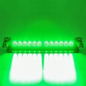 img 2 attached to 🚨 SMALLFATW Portable Emergency Light 14” 12 LED 9 Flashing Modes 4 Powerful Suction Cups, Super Bright Mini Visor Strobe Light Bar, Dash Windshield Warning Light for Vehicles Car Truck, Green - Improved SEO