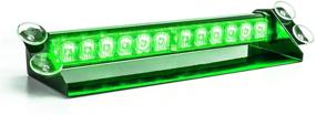 img 3 attached to 🚨 SMALLFATW Portable Emergency Light 14” 12 LED 9 Flashing Modes 4 Powerful Suction Cups, Super Bright Mini Visor Strobe Light Bar, Dash Windshield Warning Light for Vehicles Car Truck, Green - Improved SEO