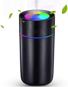 img 3 attached to 🌬️ Portable Mini USB Humidifier with 7-Color LED Night Light - 320 ml Personal Desktop Humidifier for Home, Office, Car, Bedroom & Travel (Black)