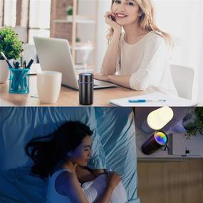 img 1 attached to 🌬️ Portable Mini USB Humidifier with 7-Color LED Night Light - 320 ml Personal Desktop Humidifier for Home, Office, Car, Bedroom & Travel (Black)