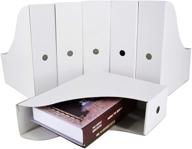 📚 huaprint white magazine holder (6 pack) - efficient cardboard magazine organizer with labels and storage box логотип