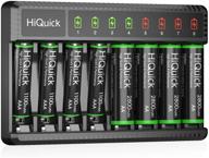high-speed 8 bay intelligent battery charger with aa & aaa rechargeable batteries - rapid charging charger for household batteries and aa 2800mah batteries 4 pack & aaa 1100mah batteries 4 pack logo