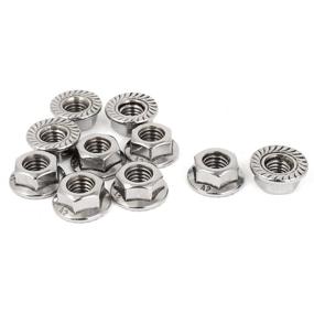 img 2 attached to 🔩 Serrated Hex Flange Nuts – Stainless Steel, M8 Thread, 8mm Height (Pack of 10) by uxcell