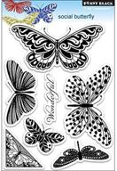 🦋 penny black pb30116 social butterfly clear stamp: embellish any project with elegance logo