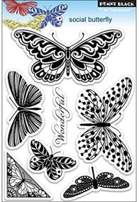 img 1 attached to 🦋 Penny Black PB30116 Social Butterfly Clear Stamp: Embellish Any Project with Elegance