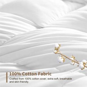 img 1 attached to 100% Cotton Lightweight Down Alternative Comforter - Ultra-Soft Cloud Breathable Eucalyptus Microfiber Duvet for Warm Sleeper (Full/Queen, White)