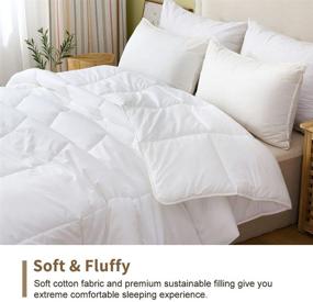 img 3 attached to 100% Cotton Lightweight Down Alternative Comforter - Ultra-Soft Cloud Breathable Eucalyptus Microfiber Duvet for Warm Sleeper (Full/Queen, White)