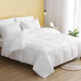 img 4 attached to 100% Cotton Lightweight Down Alternative Comforter - Ultra-Soft Cloud Breathable Eucalyptus Microfiber Duvet for Warm Sleeper (Full/Queen, White)