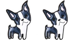 img 4 attached to Daisies Boston Terrier Shaped Earrings