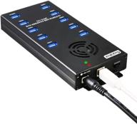 🔌 sipolar-desktop charging station-10 ports usb charger-superspeed data sync-usb data hub-2a charging for 10 cellphones/tablets-usb splitter with 12v 10a power adapter-mounting brackets-led indication: efficient multi-device charging & data sync solution logo
