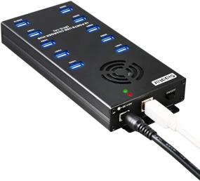 img 4 attached to 🔌 Sipolar-Desktop Charging Station-10 Ports USB Charger-Superspeed Data Sync-USB Data Hub-2A Charging for 10 Cellphones/Tablets-USB Splitter with 12V 10A Power Adapter-Mounting Brackets-LED Indication: Efficient Multi-Device Charging & Data Sync Solution