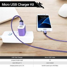 img 3 attached to Versatile USB Charging Block: Fast Charger Plug with 6ft Micro USB Cable for Samsung Galaxy, LG Stylus, Kindle Fire and More