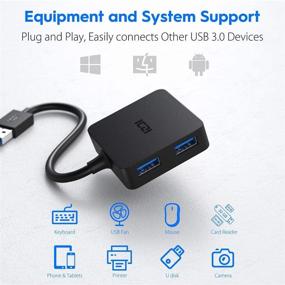 img 2 attached to 🔌 ICZI Ultra Slim USB 3.0 Hub with 4-Port Data Hub Converter Adapter for MacBook, Mac Pro/Mini, iMac, Surface Pro, XPS, Notebook PC, USB Flash Drives, Mobile HDD, and More
