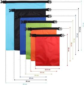 img 2 attached to 🎒 Универсальный набор из 6 водонепроницаемых сумок Dry Bag: 15 л + 8 л + 5 л + 4 л + 3 л + 2 л с легкими мешками и регулируемыми плечевыми ремнями для каякинга, рафтинга, катания на лодке, походов и кемпинга.