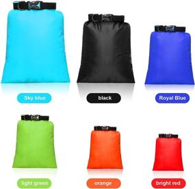 img 1 attached to 🎒 Универсальный набор из 6 водонепроницаемых сумок Dry Bag: 15 л + 8 л + 5 л + 4 л + 3 л + 2 л с легкими мешками и регулируемыми плечевыми ремнями для каякинга, рафтинга, катания на лодке, походов и кемпинга.