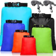 🎒 универсальный набор из 6 водонепроницаемых сумок dry bag: 15 л + 8 л + 5 л + 4 л + 3 л + 2 л с легкими мешками и регулируемыми плечевыми ремнями для каякинга, рафтинга, катания на лодке, походов и кемпинга. логотип