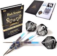 🎯 premium cuesoul black scorpion tungsten steel tip dart set - 22/24/26 grams, titanium coated barrel логотип