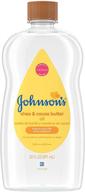 johnson's baby oil shea and cocoa butter: 20 oz (pack of 2) - nourishing moisturizer for baby's skin logo