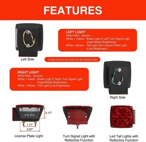 img 3 attached to 🚤 ONLTCO Submersible Trailer Lights 12V Red LED Square, License Brake Tail Light Kit for Under 80-Inch Boat Camper RV Trailers Shorelander Marine, IP68 Waterproof, DOT Approved