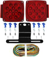 🚤 onltco submersible trailer lights 12v red led square, license brake tail light kit for under 80-inch boat camper rv trailers shorelander marine, ip68 waterproof, dot approved logo