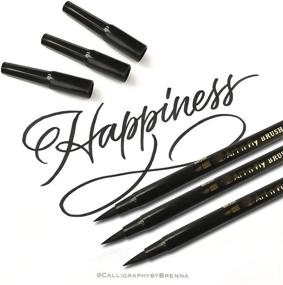 img 4 attached to 🎨 Art-n-Fly Dual Tip Brush Pens for Lettering and Calligraphy - Fine and Large Black Brushes for Drawing