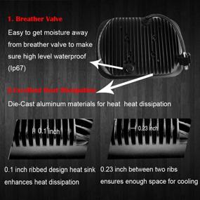 img 2 attached to 🚗 Улучшите освещение вашего джипа с новыми чипами Osram 110W 5x7 дюймовых светодиодных фар - 7x6 герметичный луч - высокий и низкий луч - замена H6054 6054 - 2 шт