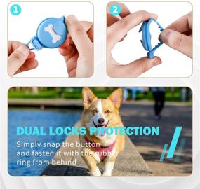 img 1 attached to 🐾 EUEHIE AirTag Dog Collar Case - Anti-Scratch Protective Holder for Cat Collar, Compatible with AirTag 2021, Lightweight Waterproof Cover for AirTags - Blue