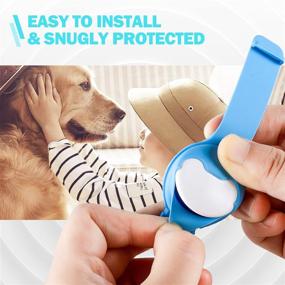 img 2 attached to 🐾 EUEHIE AirTag Dog Collar Case - Anti-Scratch Protective Holder for Cat Collar, Compatible with AirTag 2021, Lightweight Waterproof Cover for AirTags - Blue