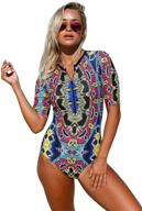 aleumdr printed swimsuit swimwear blocked women's clothing and swimsuits & cover ups logo