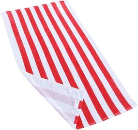 img 1 attached to 🏖️ Premium 4-Piece Beach Towel Set - 100% Cotton, Cabana Striped - Pool Towel, Bath Towel - Red/Turquoise/Yellow/Navy, 30"x60" - Soft, Fast-Drying, Lightweight, Absorbent & Plush
