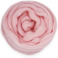 21um merino wool roving top - diy craft materials for needle felting (-3.5oz) in pale pink logo