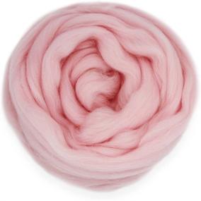img 4 attached to 21um Merino Wool Roving Top - DIY Craft Materials for Needle Felting (-3.5OZ) in Pale Pink