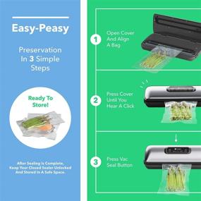 img 2 attached to 🥫 Vremi Food Vacuum Sealer Machine - Ideal for Sous Vide and Food Preservation - Includes Starter Bags and Suction Hose for Jars and Containers