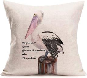 img 4 attached to 🦅 Asminifor Pelican-Inspired Throw Pillow Cover: Captivating Seascape Elegance for Home Décor