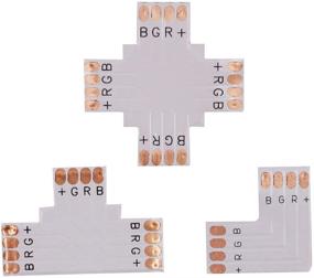 img 1 attached to 💡 Enhance Your LED Strip Setup with 10Packs T Shape 4-Pin RGB LED Light Strip Connectors - Perfect for SMD 5050 Multicolor LED Strip