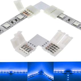 img 2 attached to 💡 Enhance Your LED Strip Setup with 10Packs T Shape 4-Pin RGB LED Light Strip Connectors - Perfect for SMD 5050 Multicolor LED Strip