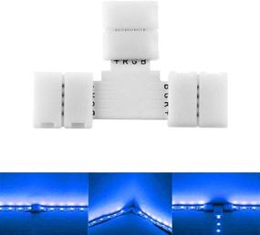 img 3 attached to 💡 Enhance Your LED Strip Setup with 10Packs T Shape 4-Pin RGB LED Light Strip Connectors - Perfect for SMD 5050 Multicolor LED Strip