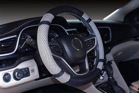 img 2 attached to Microfiber Leather And Viscose Universal Breathable Anti-Slip Odorless Steering Wheel Cover (14&#39
