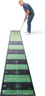 wellputt - 13ft golf putting practice mat - green логотип