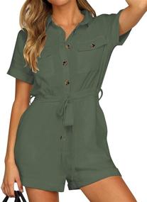 img 1 attached to 👗 GRAPENT Ladies Jumpsuits Rompers with Sleeves - Women's Clothing