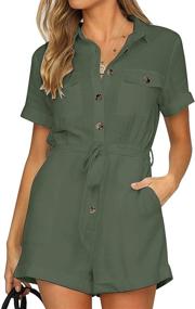 img 4 attached to 👗 GRAPENT Ladies Jumpsuits Rompers with Sleeves - Women's Clothing