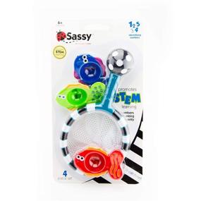 img 1 attached to 🦈 Sassy Catch and Count Net Developmental Bath Toy