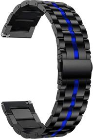 img 3 attached to 📟 Anrir Quick Release Stainless Steel Band: Compatible for Garmin Vivoactive 3, Forerunner 645/245 Music, Venu, Vivomove 3 44mm, Vivomove HR/Luxe/Style 42mm-Black&amp;Blue