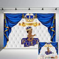 👑 mehofoto royal baby shower backdrop: ethnic little prince gold crown photo background 7x5ft in royal blue and silver – perfect for stunning baby shower decorations logo