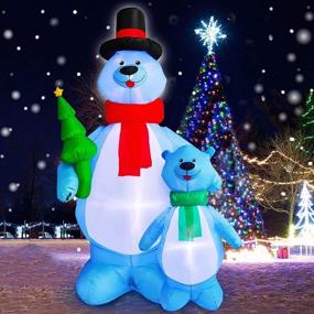 img 2 attached to TurnMeOn 10Ft Tall Christmas Inflatables: Polar Bears Family with Christmas Tree - LED Lighted Yard Decoration for Outdoor Holiday Home Party