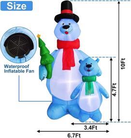 img 3 attached to TurnMeOn 10Ft Tall Christmas Inflatables: Polar Bears Family with Christmas Tree - LED Lighted Yard Decoration for Outdoor Holiday Home Party