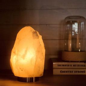 img 1 attached to 🔮 Enhance Your Space with Exquisite Rare Pearl White Himalayan Salt Lamp Lights: 2-Pack Set, 5-8 lbs Each, Platinum Base, Touch Dimmer Switch, Includes Salt Night Light and Salt Candle Holders