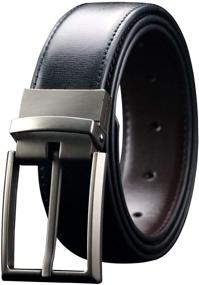 img 4 attached to Leather Belts Reversible Black Dress